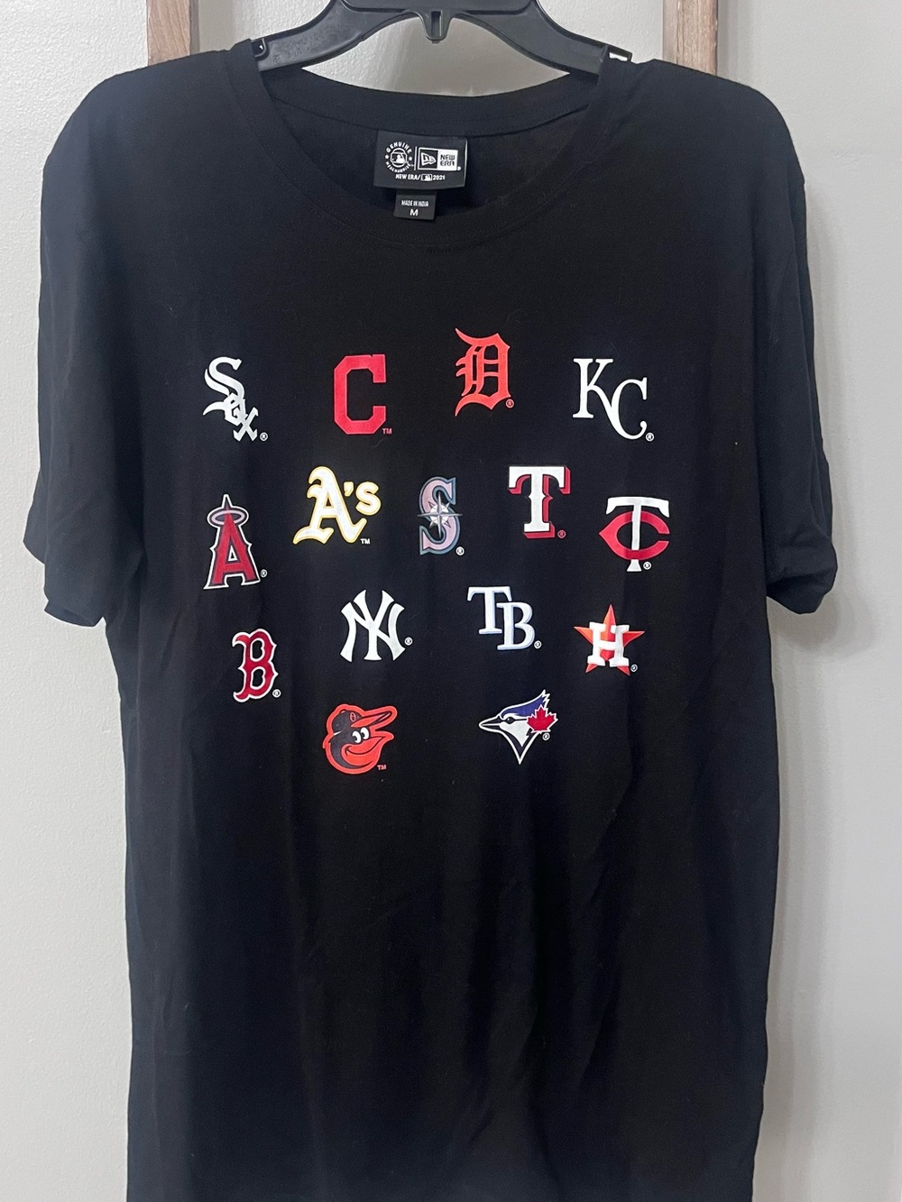 New Era Black MLB Team Logos Short Sleeve Tee